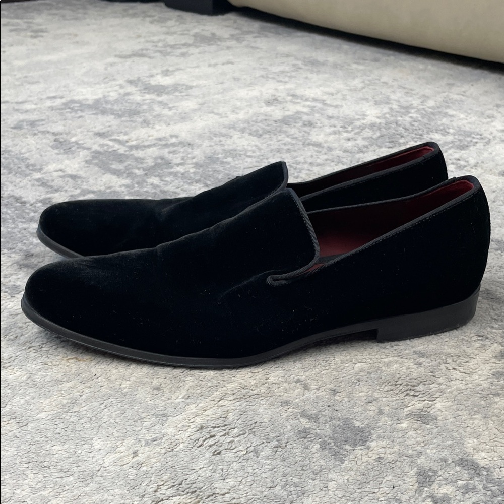 Magnanni Jareth Velvet Loafers Black Classic Smoking Sz 12 - Picture 2 of 12